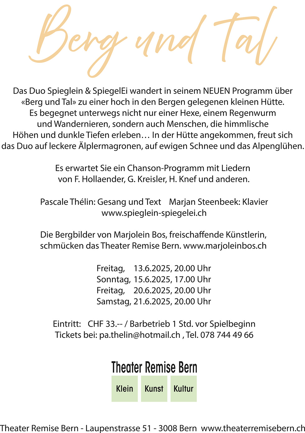 Flyer Berg Tal